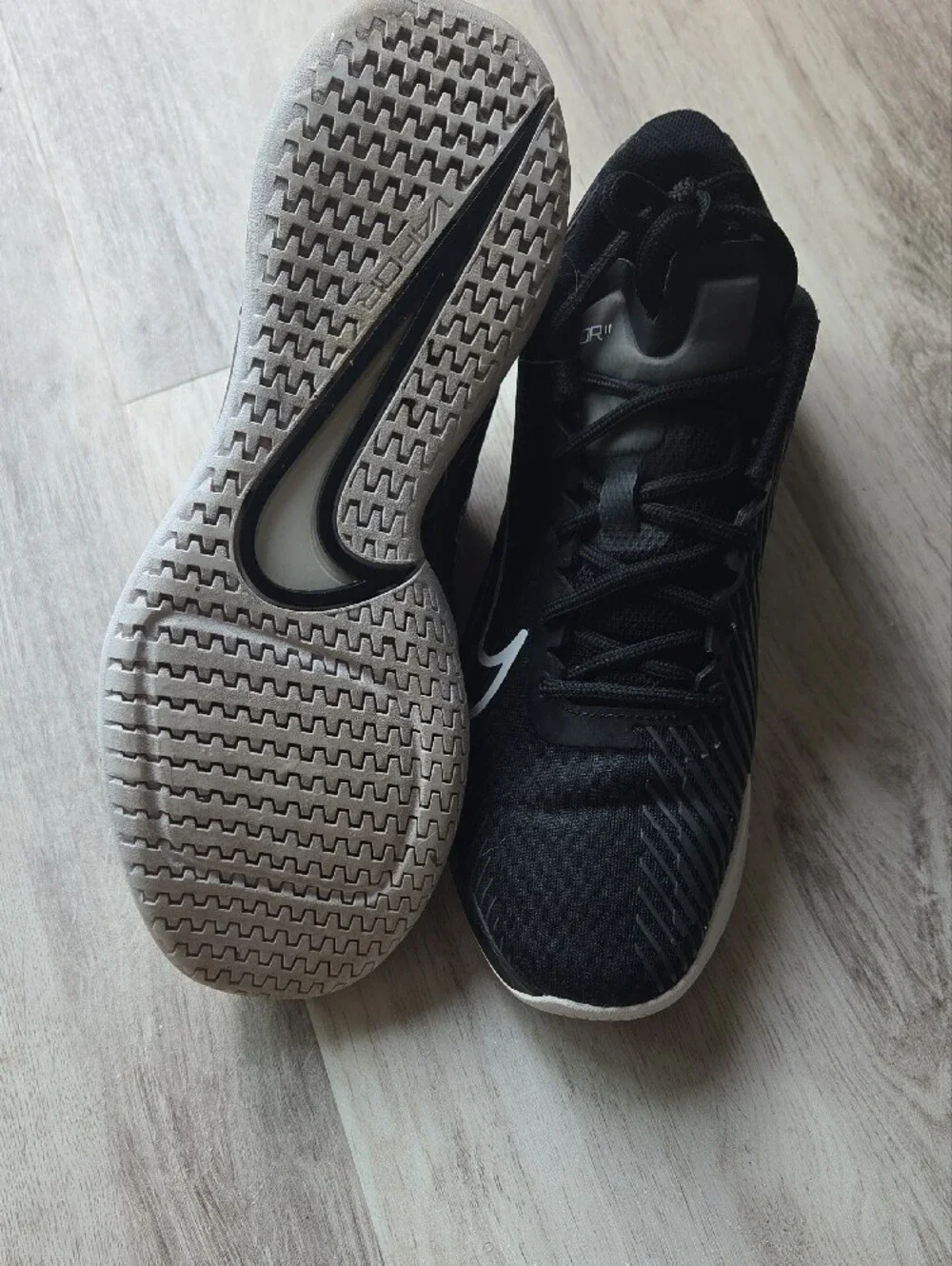 Nike Womans Black Sneakers with White Swoosh